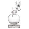 MAV Glass - Clear Bulb Sidecar Rig, 7" Height, 14mm Joint, Front View on White Background