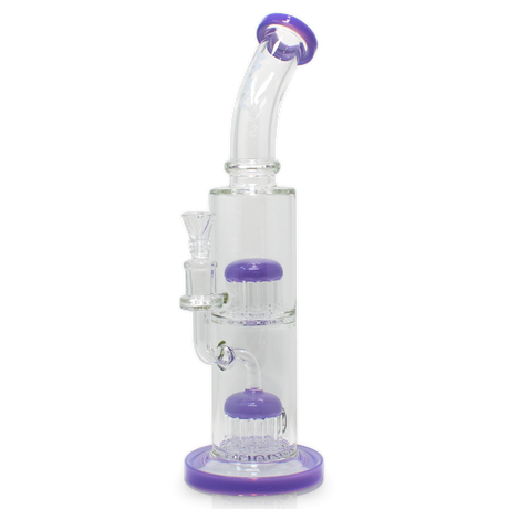MAV Glass - Double Chamber Dab Rig with Purple Accents - Front View