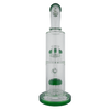 MAV Glass - Double Arms Chamber Rig in Forest Green, Front View, 14" Height, 14mm Joint