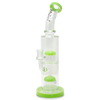 MAV Glass - Slime Green Double Arms Chamber Rig, 14" Height, 14mm Joint, Front View