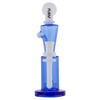 MAV Glass - Echo Park Rig in Blue, 9" Tall with Glass on Glass Joint, Front View