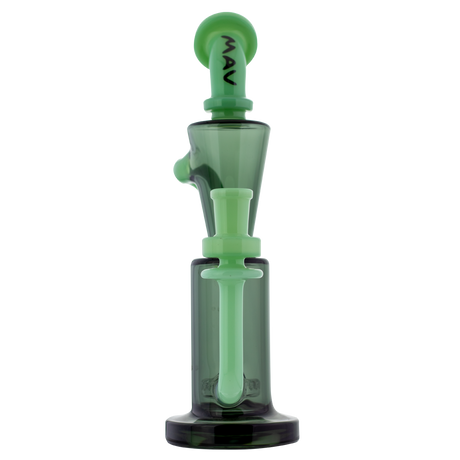 MAV Glass - Echo Park Rig in Seafoam, 9" Tall with 14mm Female Joint, Front View on White