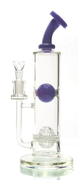 MAV Glass - Eureka Honeyball Disc Rig in Purple - Front View with Clear Glass and Deep Bowl