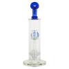 MAV Glass Eureka Honeyball Disc with Ball Rig in Blue, 11" Tall with 14mm Joint, Front View