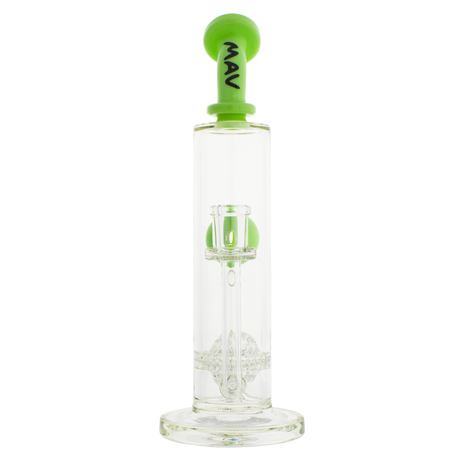 MAV Glass - Eureka Honeyball Disc With Ball Rig in Slime, 11" Tall, 14mm Joint, Front View