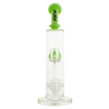 MAV Glass - Eureka Honeyball Disc With Ball Rig in Slime, 11" Tall, 14mm Joint, Front View
