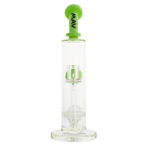 MAV Glass - Eureka Honeyball Disc With Ball Rig in Slime, 11" Tall, 14mm Joint, Front View