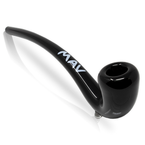MAV Glass - Black Gandalf Borosilicate Glass Pipe, 10" Long, Side View