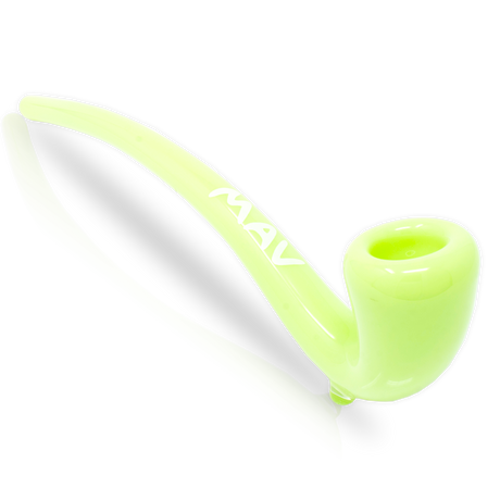 MAV Glass - Slime Green Gandalf Pipe, 10" Borosilicate Glass, Angled Side View