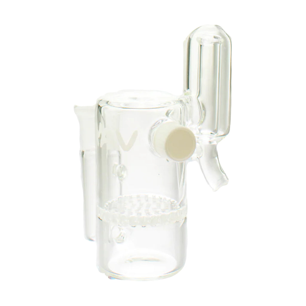 MAV Glass - Honeycomb Ash Catcher at 45° angle, 14mm joint, clear glass, side view