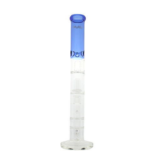 MAV Glass - Honeycomb to UFO Straight Bong in Blue, Front View, 18-19mm Joint