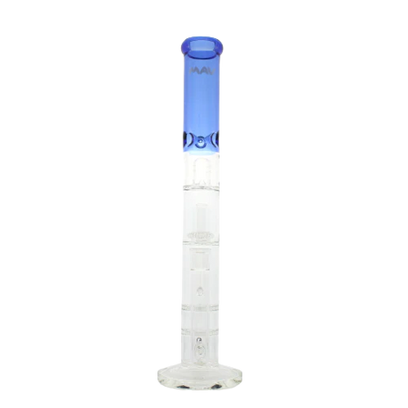 MAV Glass - Honeycomb to UFO Straight Bong in Blue, Front View, 18-19mm Joint