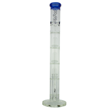 MAV Glass - Honeycomb to UFO Straight Bong in Blue, Triple Perc, Front View