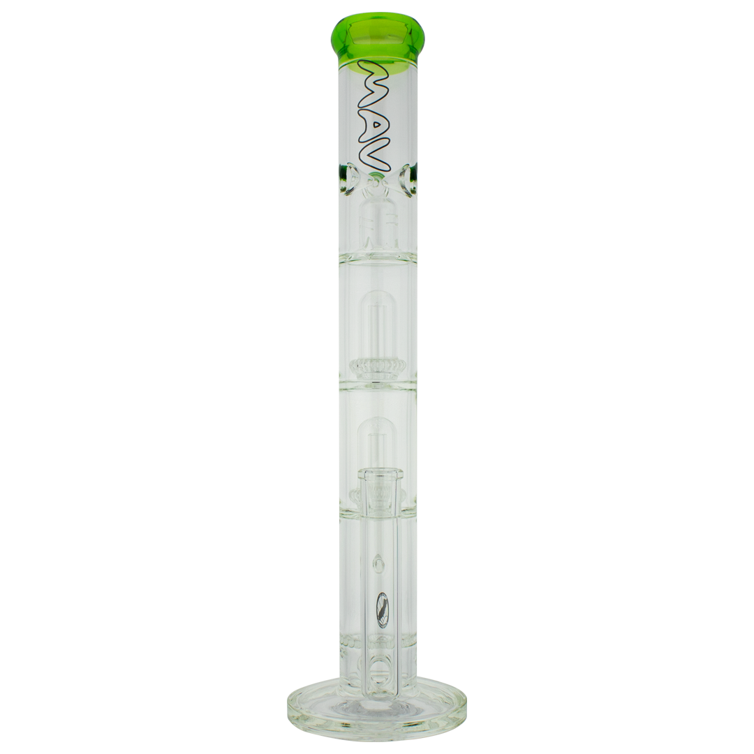 MAV Glass - Honeycomb to UFO Straight Bong with 18-19mm Joint Size, Front View