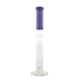 MAV Glass - Purple Double UFO Straight Bong with Honeycomb Perc, Front View