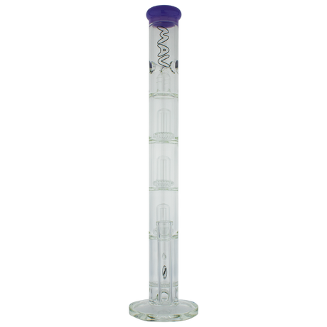 MAV Glass - Honeycomb to UFO Straight Bong in Purple, Front View, 18-19mm Joint