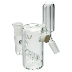 MAV Glass - Inline Ash Catcher with 14mm 45 Degree Joint, In-Line Percolator, Clear Glass, Side View
