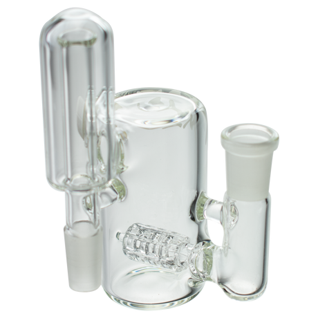 MAV Glass - Clear Inline Ash Catcher with 90 Degree Joint, 4" Height for Bongs