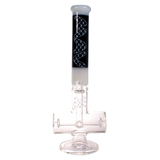 MAV Glass - White Inline Shower Head Hammer Bong with Glass Accents - Front View