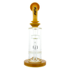 MAV Glass - Mini Bent Neck Honey Perc Bong in Orange, 9" Height, Honeycomb Percolator, Front View