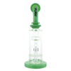 MAV Glass - Mini Bent Neck Honey Perc Bong in Seafoam, 9" with Honeycomb Percolator, Front View
