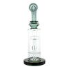 MAV Glass - Mini Bent Neck with Honeycomb Perc, 9" Beaker Bong, Front View on White