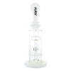 MAV Glass - Mini Bent Neck Honeycomb Perc Bong in White, Front View, 9" Height