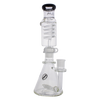 MAV Glass - Mini Inline Freezable Coil Bong in Black, Beaker Design, 10" Tall