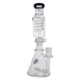 MAV Glass - Mini Inline Freezable Coil Bong in Black, Beaker Design, 10" Tall