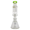 MAV Glass - Mini Inline Freezable Coil System Bong, 10" height, with Beaker Design and In-Line Percolator, front view on white background