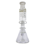 MAV Glass - Mini Inline Freezable Coil Beaker Bong, 10" Height, 14mm Joint, Front View