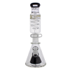 MAV Glass - Mini Pyramid Freezable Coil Bong in Black, Front View, 10" Tall, Slitted Percolator