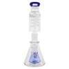 MAV Glass - Mini Pyramid Beaker Bong with Freezable Coil in Ink Blue, Front View