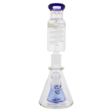 MAV Glass - Mini Pyramid Beaker Bong with Freezable Coil in Ink Blue, Front View