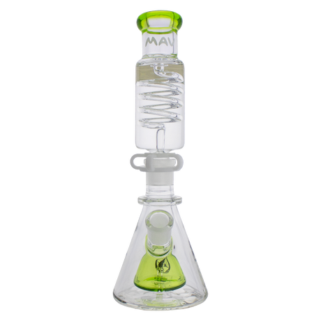 MAV Glass - Mini Pyramid Freezable Coil Bong with Slitted Percolator, Front View