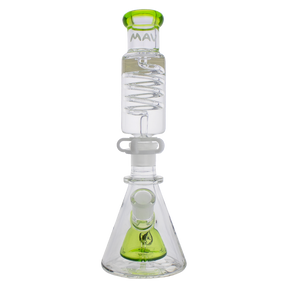 MAV Glass - Mini Pyramid Freezable Coil Bong with Slitted Percolator, Front View