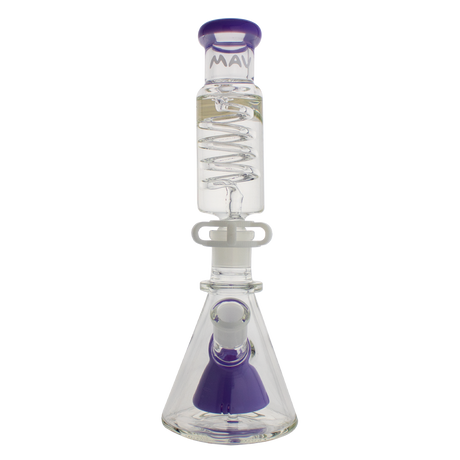 MAV Glass - Mini Pyramid Freezable Coil Beaker Bong in Purple, Front View