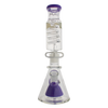 MAV Glass - Mini Pyramid Freezable Coil Beaker Bong in Purple, Front View