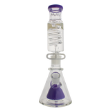 MAV Glass - Mini Pyramid Freezable Coil Beaker Bong in Purple, Front View