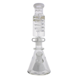 MAV Glass - Mini Pyramid Freezable Coil Bong, White Variant, Front View on Seamless White