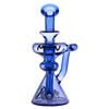 MAV Glass - Mini Santa Barbara Waffle Inverted Puck Recycler in Blue, Front View