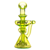 MAV Glass - Mini Santa Barbara Waffle Inverted Puck Recycler, 7" with Vortex Percolator, Front View