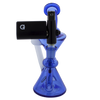 MAV Glass Maverick Blue Mini Zuma Dab Rig with Gpen, Vortex Percolator, Side View