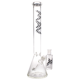 MAV Glass - Mucci Beaker Bong in Black with Ashcatcher, 18" Height, Front View