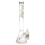 MAV Glass - Mucci Beaker Bong with Ashcatcher in Green, Front View, 18" Height, 50mm Diameter