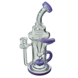 MAV Glass - Pch Recycler Dab Rig in Purple with Vortex Percolator, 10" Tall, 14mm Joint - Front View