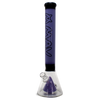 MAV Glass 18" Pyramid Beaker Bong in Black/Purple with Slitted Percolator, Front View