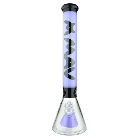MAV Glass 18'' Pyramid Beaker Bong in Purple with Slitted Pyramid Percolator - Front View