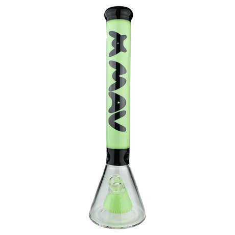 MAV Glass - 18" Pyramid Beaker Bong in Slime/Black with Slitted Pyramid Percolator - Front View