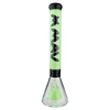 MAV Glass - 18" Pyramid Beaker Bong in Slime/Black with Slitted Pyramid Percolator - Front View
